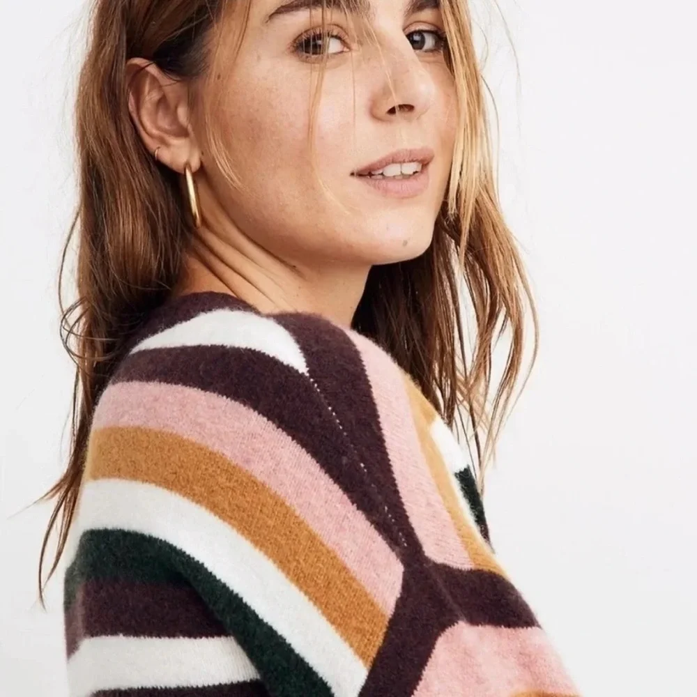 Madewell Striped‎ Payton pullover alpaca blend cozy sweater size Small